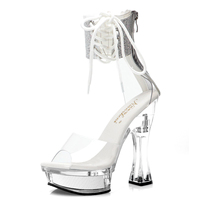 Chaussures de scène essentielles pour danseuses de pole dance, compétition de fitness, talon très haut de 14 cm, antidérapantes, résistantes à l'usure