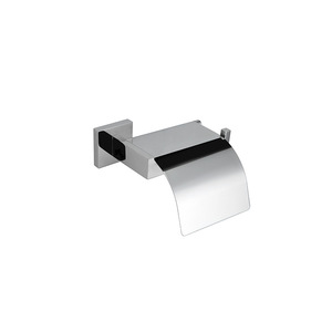 Porte-papier toilette moderne carré en acier inoxydable 304 avec couvercle anti-poussière intégré, support mural pour rouleau de papier toilette - Product Image 1