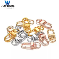 Accessoires pour laisse de chien plaqués or 24 carats sur mesure, boucle pivotante solide, chaîne en alliage de zinc, verrouillage, crochet de 15 mm pour sacs, sacs à main, anneaux, ceintures