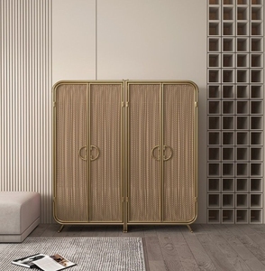 Armadio Nordico Moderno Semplice a Quattro Ante in Ferro, Impermeabile, Ignifugo, Ecologico, con Appendiabiti, Arredamento per la Casa - Product Image 5