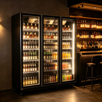Réfrigérateur à vin de luxe de style moderne, 3 portes, design cave à vin, armoire réfrigérée pour boissons