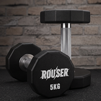 Rouser Fitness Dumbbell Urethane 12-Sisi Terlaris, Set Dumbbell Berat Tetap untuk Pusat Kebugaran Komersial