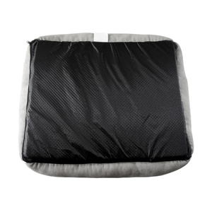 Lit pour chien de luxe personnalisé en tissu de velours côtelé gris, rembourré et épais, avec bords surélevés, housse amovible et lavable - Product Image 4