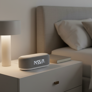 Wireless Charging <b>Clock</b>, Luminous Silent Multi-function Fabric Surface Alarm <b>Clock</b>, LED With Temperature and Date Display DW0253 - Product Image 6