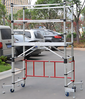 Plataforma Móvil de Andamios Plegable de Aleación de Aluminio Stonimage, Plataforma Telescópica con Ruedas para Construcción en Altura, Moderna