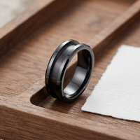 Vente en gros de bagues vierges de haute qualité en céramique, titane et acier inoxydable de 6 mm et 8 mm pour la création d'incrustations, pour hommes et femmes