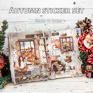 30 feuilles/paquet Poèmes pour la Série Automne – Pack d'autocollants décoratifs faits main sur le thème de l'automne, en PET auto-adhésif - Product Image 2