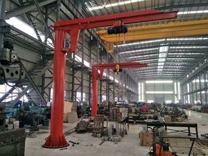 Gru a braccio cantilever 2026 1T 2T <span class=keywords><strong>3T</strong></span> con controllo remoto, rotazione motorizzata, paranco elettrico a catena, ruote e trasporto a batteria - Product Image 2