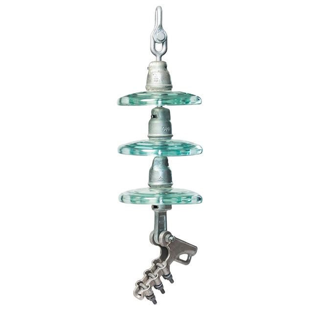 JOHNSON Jade Green Toughened Glass Insulators Antipollution Pins High Voltage Suspension String Insulator IEC 60120 Certified