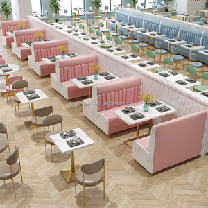 Mobilier de salle à manger commercial de luxe : canapé banquette vert menthe + table ronde/rectangulaire pour bistro/<span class=keywords><strong>brasserie</strong></span> - Product Image 3