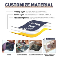 Sac plat en mylar doux au toucher personnalisé pochette debout vierge sac d'emballage en plastique découpé à l'emporte-pièce en mylar pour collation alimentaire avec forme zip-lock