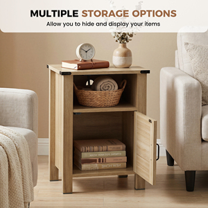 Mueble Auxiliar Moderno de Madera con 2 Cajones, Puerta Reversible, Orificio para Cables, Soporte Estable, para Apartamento, Dormitorio, Entrada - Product Image 3