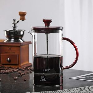 Cafetière à piston en verre borosilicate moderne et personnalisable, 400 ml/800 ml, avec couvercle en bambou, sans BPA, résistante à la chaleur, pour la vente en gros - Product Image 3