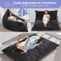 Coussin de sol géant convertible 3-en-1 avec housse lavable en machine, canapé rectangulaire de luxe décontracté à haute densité, fauteuils poufs