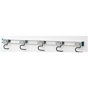 Silver Galvanized Track With 5 Swivel <b>Hooks</b> Wall Mount Kitchen <b>Garden</b> Bathroom Tool Storage Rack Garage storage - Product Image 1
