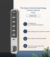 Serrure Intelligente Guub P202 à Clavier Numérique Sans Clé pour Porte en Acier, Stockage Cloud, Mot de Passe, Sécurité de Grade A Intégrée pour Employés