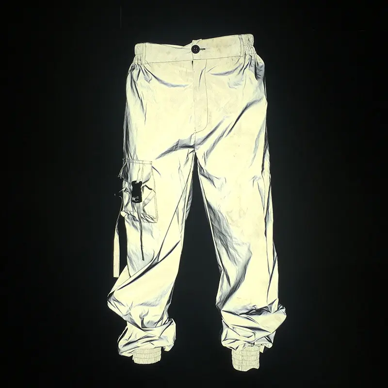 Pantaloni Hip-Hop da uomo personalizzati da donna per ciclismo all'aria aperta a colori grigi lunghi pantaloni effetto bianco riflettente per la sicurezza