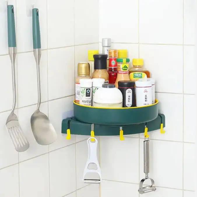 Пластиковая самоклеящаяся настенная вращающаяся угловая стойка с крючком для душевой кабины, ванной комнаты, кухни