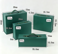 Boîte cadeau en carton rigide vert de luxe avec poignée, logo personnalisé pour l'emballage de coffrets cadeaux haut de gamme