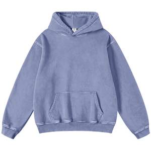 Automne hommes pur lavage à l'acide sweats à capuche personnalisés solide coton mélangé basiques avec un design unique en gros basiques sweats à capuche - Product Image 1