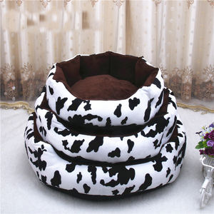 เตียงนอนสุนัขทรงกลมลายเสือดาวถอดออกได้สำหรับสัตว์เลี้ยงแมวและแมว - Product Image 5