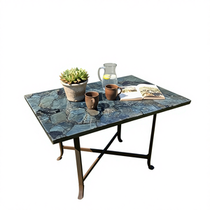 Sceau en agate poli artisanal, décoration de luxe pour la maison, modèle religieux, motif floral, résine, table, style exquis - Product Image 1