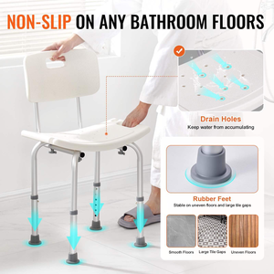<span class=keywords><strong>Chaise</strong></span> de douche réglable avec dossier, design antidérapant, légère, <span class=keywords><strong>pour</strong></span> <span class=keywords><strong>baignoire</strong></span> et douche, siège et dossier <span class=keywords><strong>pour</strong></span> personnes âgées - Product Image 3