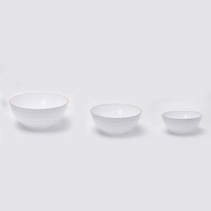 Tùy chỉnh màu sắc Polka Dot Bát salad vàng lá rim thanh lịch Bát nhựa cho tiệc cưới phục vụ các sự kiện món tráng miệng ăn nhẹ phục vụ - Product Image 6