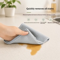 Chiffon de cuisine épaissi à écailles de poisson, suspendable, pour cuisinière/évier, très absorbant, résistant à l'huile, sans peluches, carré, en microfibre