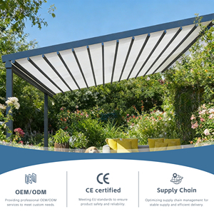 Pérgola <span class=keywords><strong>de</strong></span> Aluminio <span class=keywords><strong>para</strong></span> Terraza con Vista Panorámica y Toldo Retráctil <span class=keywords><strong>para</strong></span> Villa <span class=keywords><strong>de</strong></span> Lujo, Área <span class=keywords><strong>de</strong></span> Descanso Exterior, Protección Impermeable contra Rayos UV y Lluvia - Product Image 4