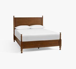 Lit en bois tressé rétro, style moderne du milieu du siècle, chambre principale, lit double de 1,8 mètre - Product Image 5