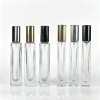 Nouvelle bouteille de parfum vide en verre 10ml 15ml, atomiseur rectangulaire rechargeable avec capuchon en aluminium argenté, doré ou noir, brume fine