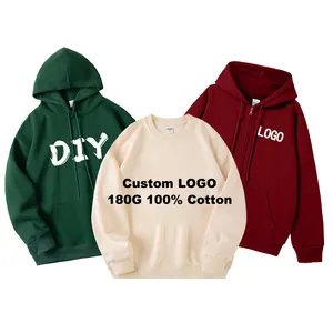 Luxury Cotton Unisex Personalised Blank Various Colored Streetwear Hoodie With Custom Logo