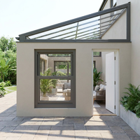 Ventanas Modernas de Aluminio de Una Sola Hoja con Deslizamiento Vertical sin Riel Inferior, Aislamiento Térmico para Apartamento