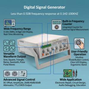 Multifunktionaler Longwei LW-1641 Digitaler Rechtecksignalgenerator 200MHz Frequenzauflösung 16-Bit 4,3 Zoll Touchdisplay - Product Image 2
