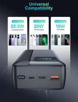 Batterie externe 30000mAh en gros avec câbles Type C et L intégrés, affichage numérique LED, charge rapide SCP22.5W, personnalisable OEM