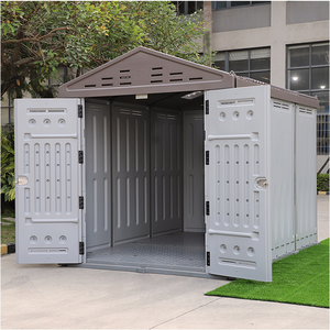 Caseta <span class=keywords><strong>de</strong></span> Almacenamiento Exterior Portátil <span class=keywords><strong>de</strong></span> Plástico con Marco Metálico Impermeable, Marca Toppla, Económica - Product Image 2