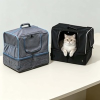 Sac de transport pour chat personnalisable et imperméable avec fond amovible, bac à litière pliable pour chat pour la vente en gros d'accessoires de voyage pour animaux de compagnie