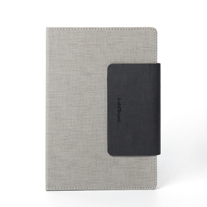 Tùy chỉnh A5 PU da máy tính xách tay thiết kế mới phong cách kinh doanh Đen grey bìa cứng với 100 sheets nhiệt ràng buộc đóng cửa từ - Product Image 1