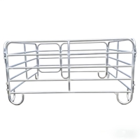 Panneau de clôture d'arène équestre en métal galvanisé à chaud avec revêtement en poudre résistant aux UV, 5 barres, 2 broches, connecteur rapide