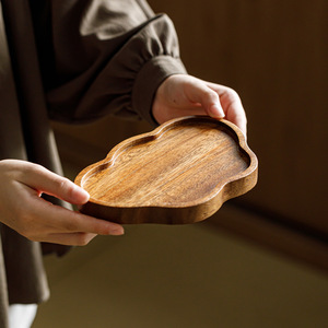 Guanlan Walnut Teapot <b>Tray</b> Solid Wood Dream Butterfly Shape Small <b>Tea</b> <b>Tray</b> For Dry Brewing Household Use - Product Image 1