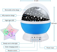 Projecteur de lune et d'étoiles Nebula à rotation à 360 degrés avec 4 LED et 12 couleurs de lumière, rechargeable par USB, cadeau romantique et veilleuse pour enfants