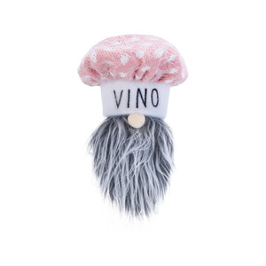 Muñeco sin rostro de Gnomo de franela, cubierta de botella de vino, adornos navideños festivos para mesa de fiesta en casa, envoltura de regalo de vacaciones - Product Image 5