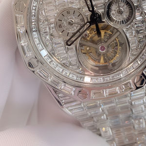 Bracelet de montre personnalisé CNC en or 9K-18K PP/RLX 22mm-Accessoires de montre de luxe incrustés de diamants cultivés en laboratoire - Product Image 4