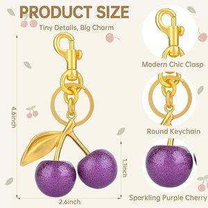 Logistics Cherry <b>Bag</b> Charm Keychain Purse Charms for Handbags Cherry Accessories for Women Mother's Day <b>Gift</b> Fast Ship - Product Image 5