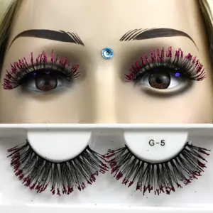 G-5 Wholesale customization eyelashes with colored russian eyelash strips mink 25mm eyelashes colors