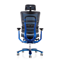 Chaise de jeu ergonomique de course sportive bleue de haute qualité JNS-809L avec repose-pieds