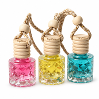 Diffuseur de parfum pour voiture haut de gamme, flacon vide en verre pour aromathérapie avec cordon réglable pour décoration de rétroviseur