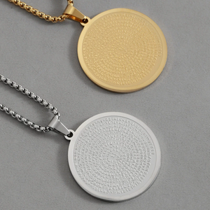 Collar Clásico Religioso de Acero Inoxidable con Colgante Retro de Buda, Lurangama Curse, Chapado en Oro de 18k, Joyería que No Destiñe - Product Image 4