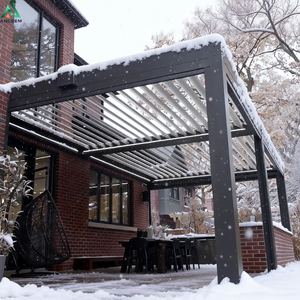 Pergola bioclimatique <span class=keywords><strong>en</strong></span> aluminium 6x6m avec toit à lames orientables, robuste, résistante aux intempéries, montage personnalisé, <span class=keywords><strong>abri</strong></span> extérieur pour <span class=keywords><strong>jardin</strong></span>, patio, cour - Product Image 2